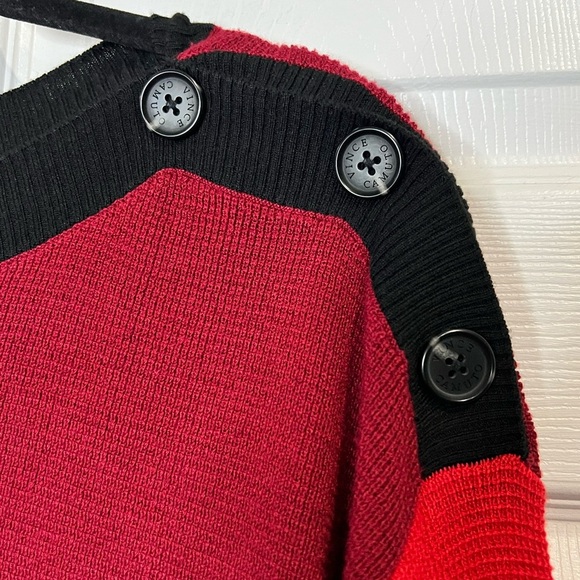 Vince Camuto Women's Colorblock Long Sleeve Knit Sweater - Red - Size Large - Picture 6 of 8